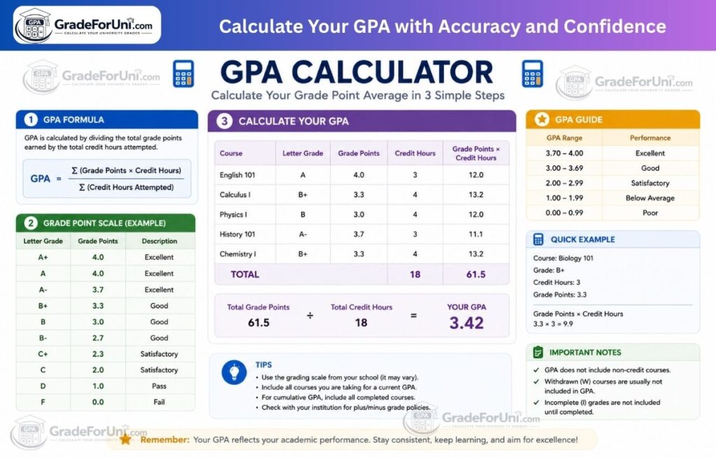 GPA Calculator – Calculate Your Grade Point Average Online 
