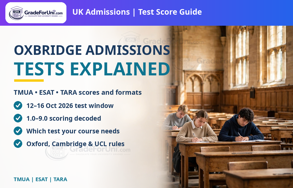 You are currently viewing Oxbridge Admissions Tests Explained: TMUA, ESAT & TARA Scores [2026]