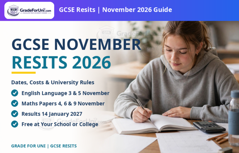 GCSE November resits 2026: dates, costs and university rules for English and maths