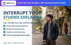 Read more about the article How to Interrupt Your Studies at a UK University: Fees, Funding & Visa Rules [2026]