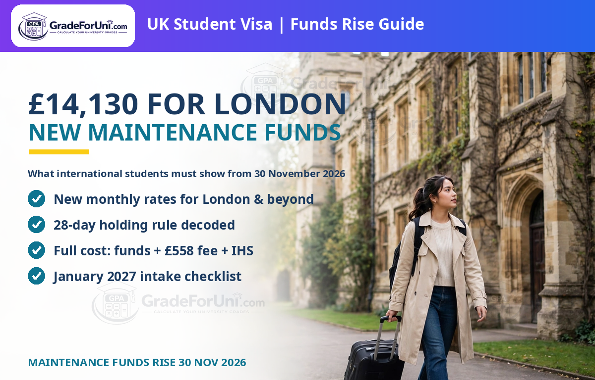 UK Student Visa Maintenance Funds: What You Must Show from 30 Nov 2026