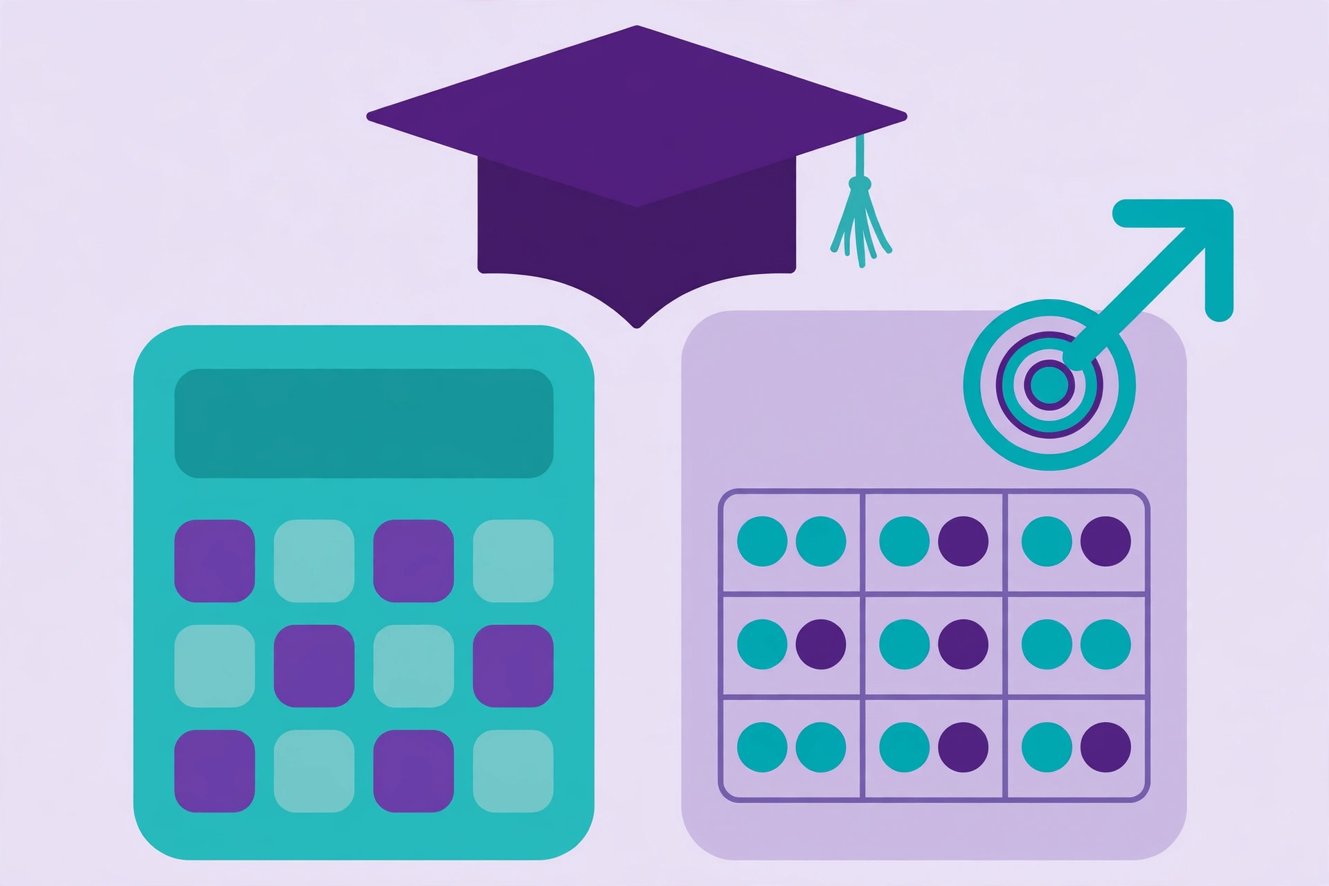Calculator and exam paper with target marks illustration — final exam marks needed UK guide
