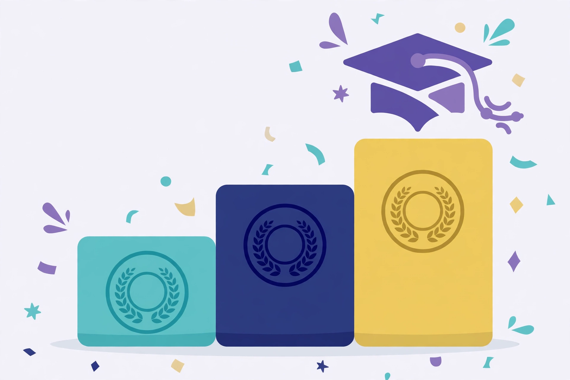 Foundation degree grades illustration showing the Distinction, Merit and Pass award bands