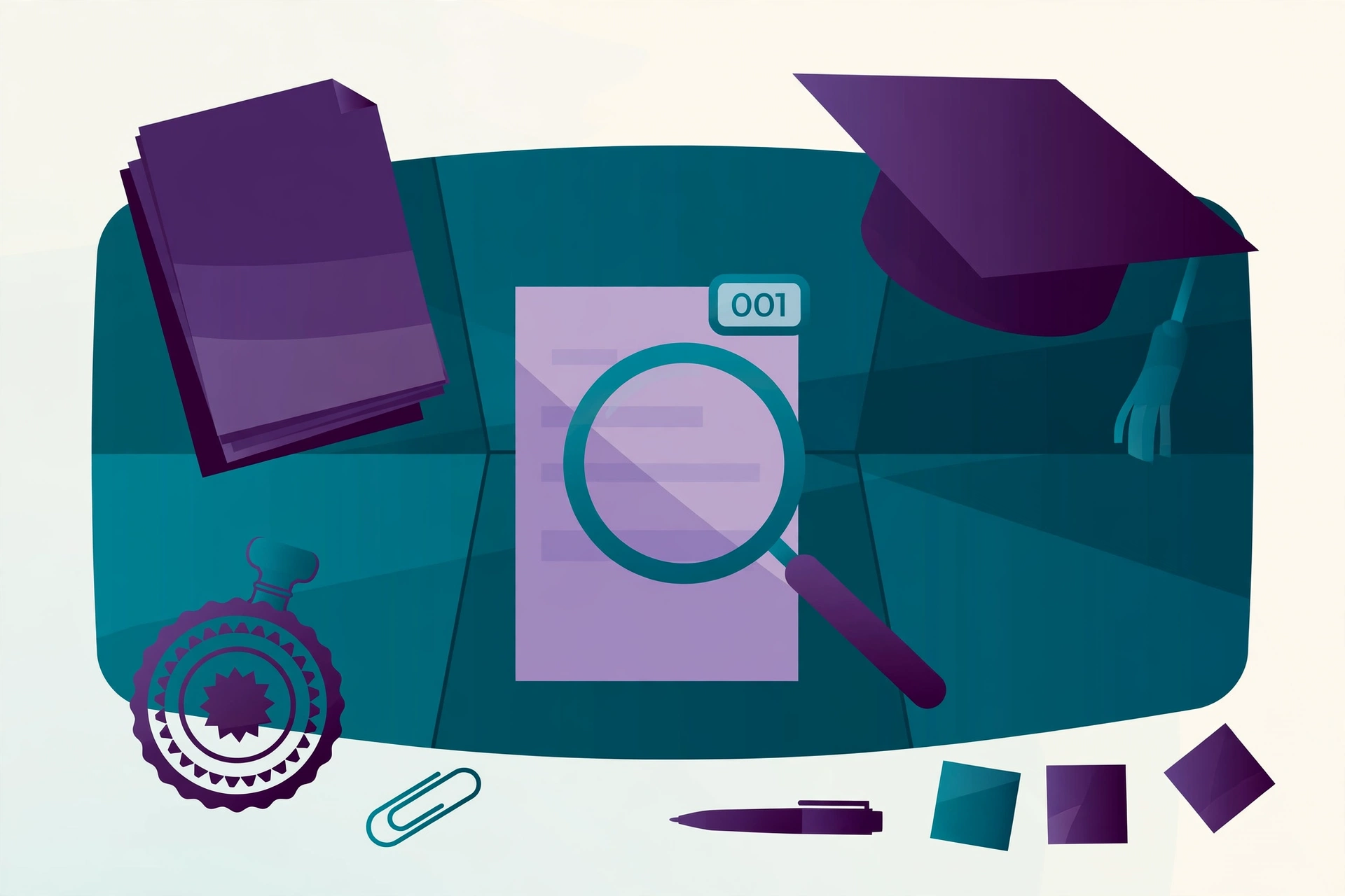 University exam board reviewing anonymous exam papers identified only by candidate numbers